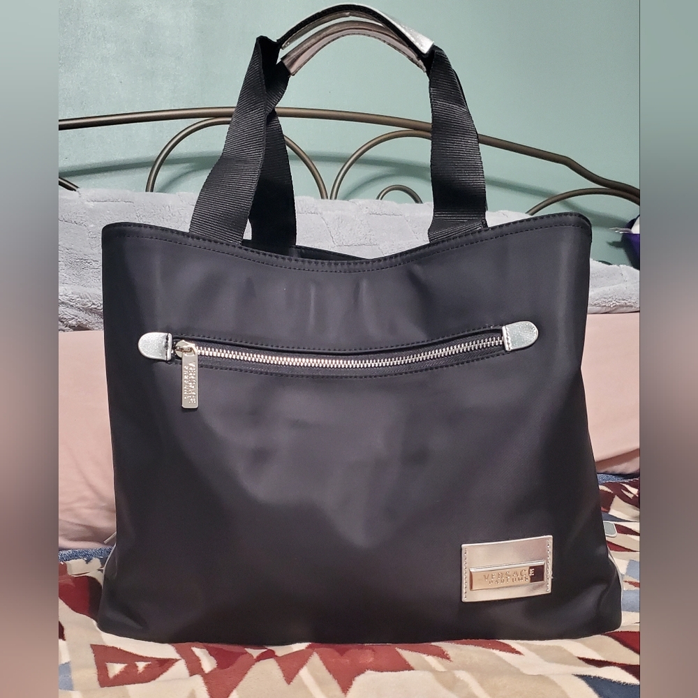 Versace Parfums Black Canvas Tote - Picture 3 of 11